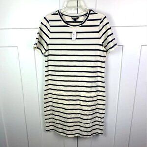 NWT Banana Republic Factory M Tall T-Shhirt Dress Ivory Navy Stripe